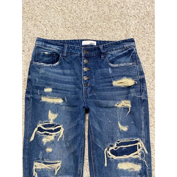 29 Buckle Vervet 90s Boyfriend High-Rise Exposed Button Fly Ripped Distressed - Picture 2 of 7